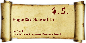 Hegedűs Samuella névjegykártya